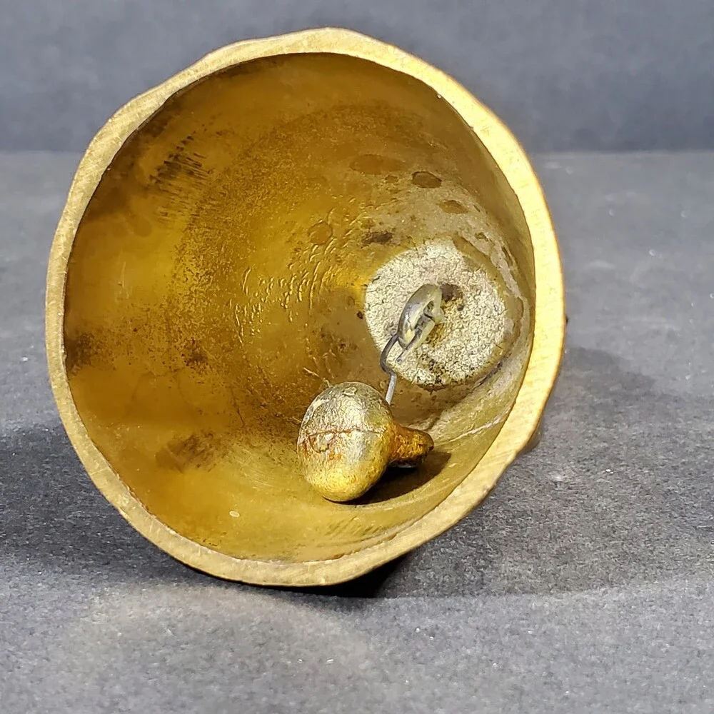Vintage Colonial Woman Southern Belle Brass Bell, 3.5